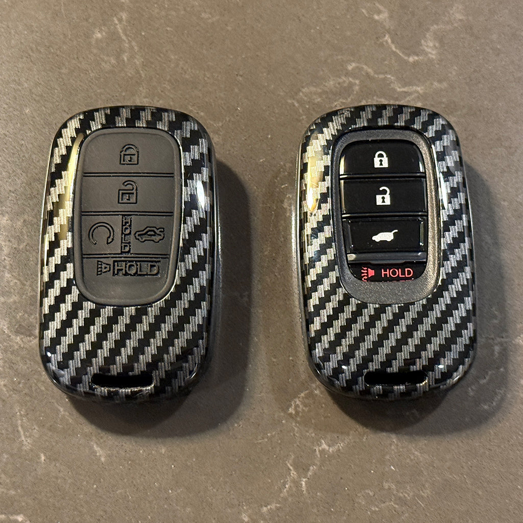 Carbon Fiber Style Key Fob Cover + STRIX Racing Lanyard (Bundle)