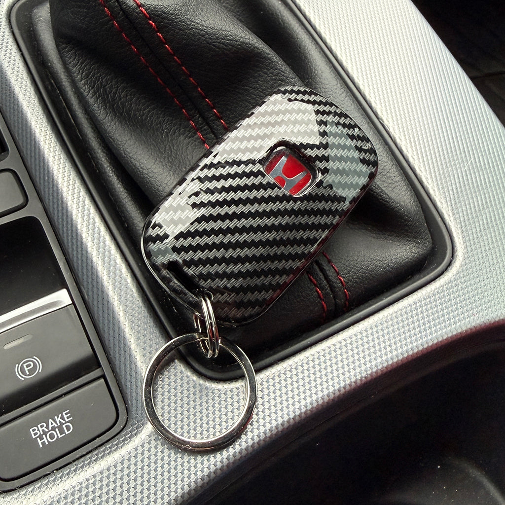 Carbon Fiber Style Plastic Key Fob Cover - Honda