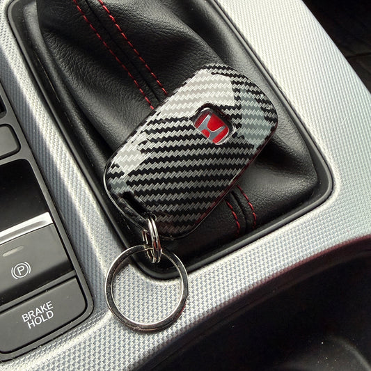 Carbon Fiber Style Plastic Key Fob Cover - Honda
